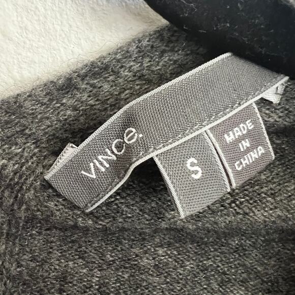 Vince Gray Wool Cashmere Blend Sweater Small Minimalist Cozy Classic Preppy - Picture 3 of 7